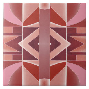 A vibrant red colour classic geometric pattern ce ceramic tile