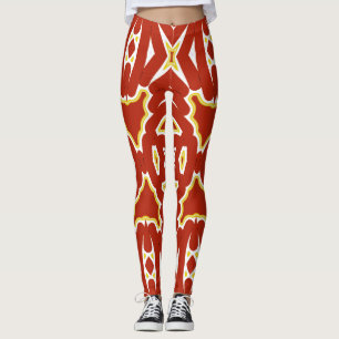 A vibrant red colour "Ratti_Creative_Arts" Leggin Leggings