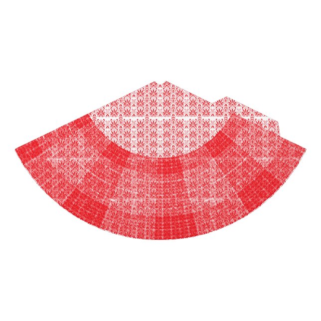 A vibrant red rose with dewdrops gently resting on party hat (Front)