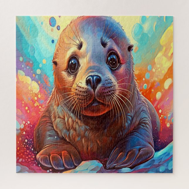 A vibrant seal jigsaw puzzle (Vertical)