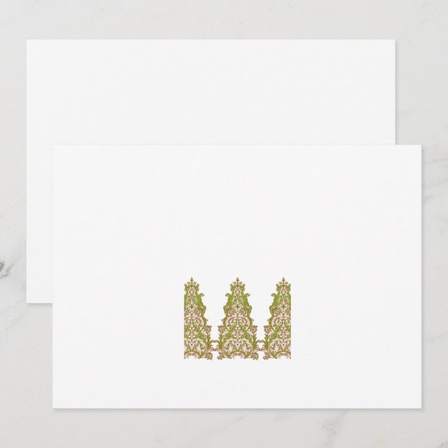 A vibrant, symmetrical floral design featuring int invitation (Front/Back)