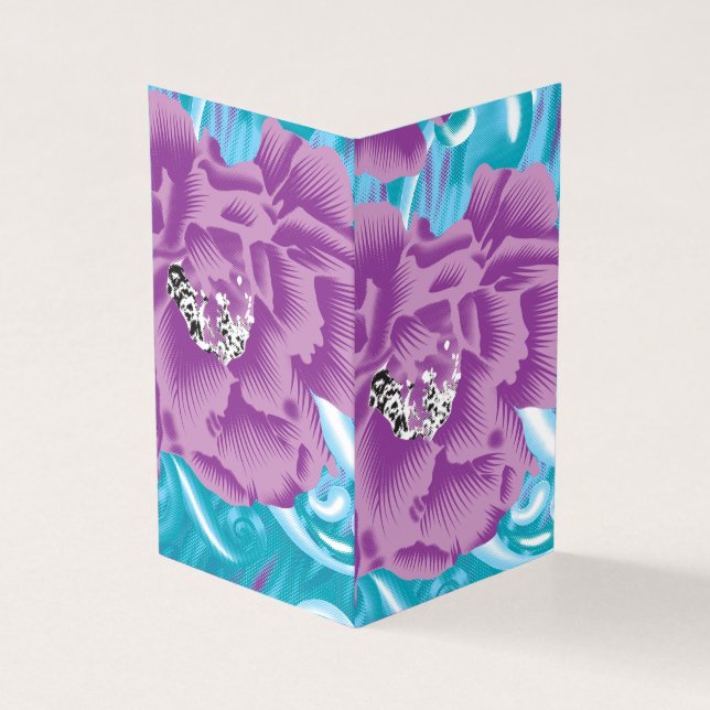 A vibrant textile design featuring purple and turq (Outside)