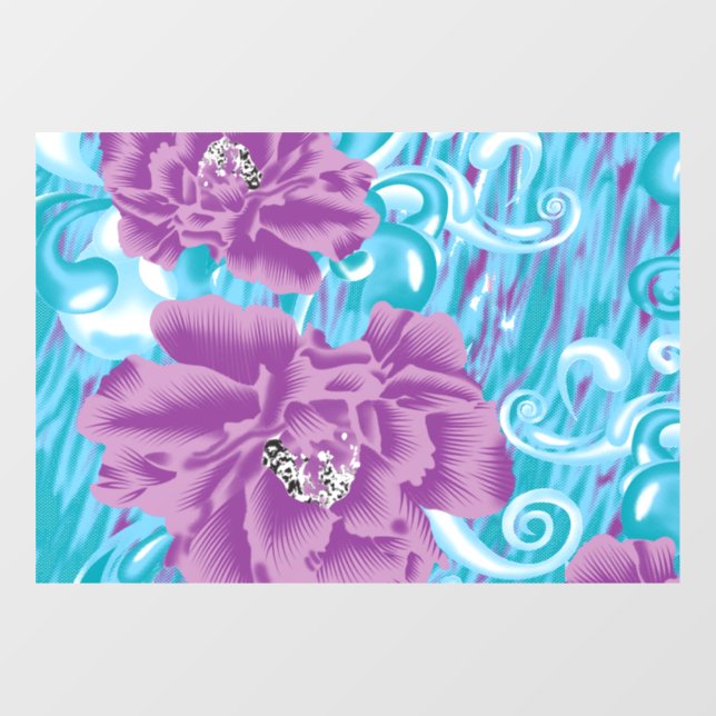 A vibrant textile design featuring purple and turq (Sheet)