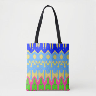 A vibrant trendy multicolor seamless pattern tote bag