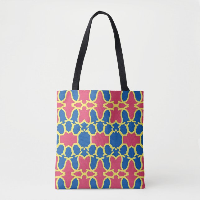 A vibrant trendy multicolor seamless pattern  tote bag (Front)