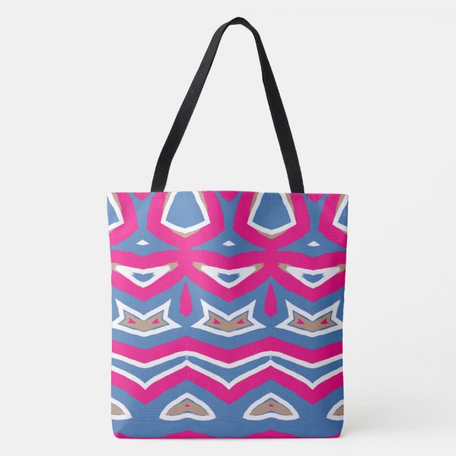 A vibrant trendy multicolor seamless pattern  tote bag (Front)