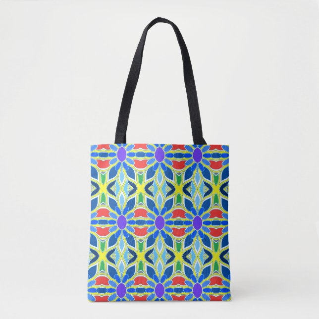 A vibrant trendy multiple colour classic design  t tote bag (Front)