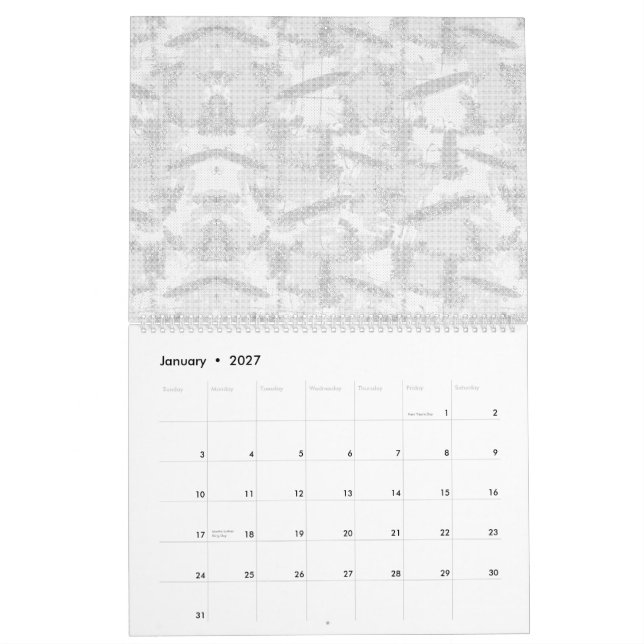 A vibrant wallpaper featuring an abundance of tree calendar (Jan 2027)