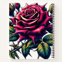 A Vibrantly Coloured Rose -Notebook