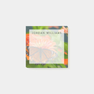 A Viceroy Butterfly on Orange Zinnias Post-it Notes