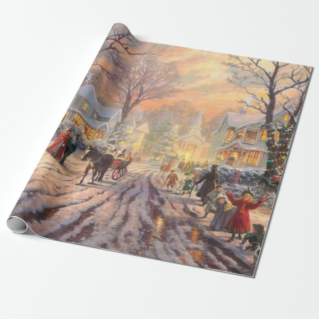 A Victorian Christmas Wrapping Paper (Unrolled)