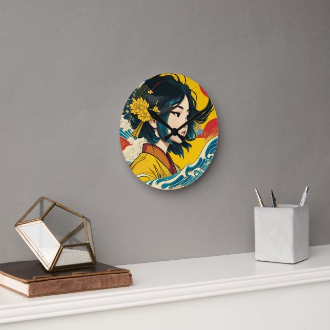 A Vietnamese Girl in Full Bloom Round Clock (Office)
