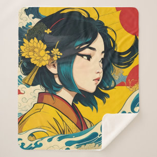 A Vietnamese Girl in Full Bloom Sherpa Blanket