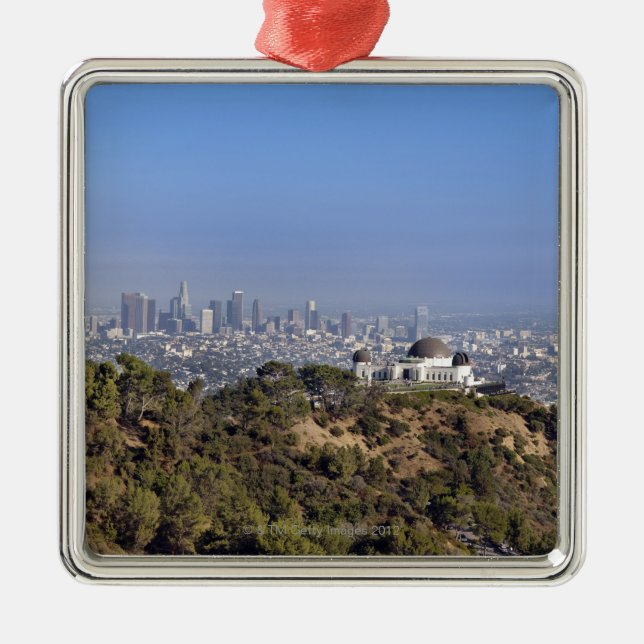 A view from a hiking trail in Griffith Park Metal Ornament (Front)