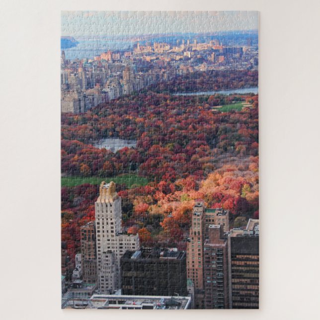 A view from above: Autumn in Central Park 01 Jigsaw Puzzle (Vertical)