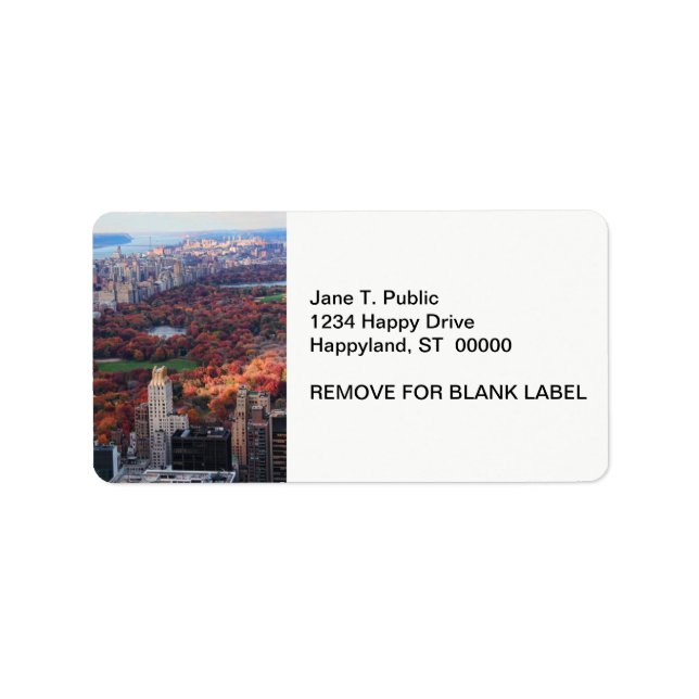 A view from above: Autumn in Central Park 01 Label (Front)