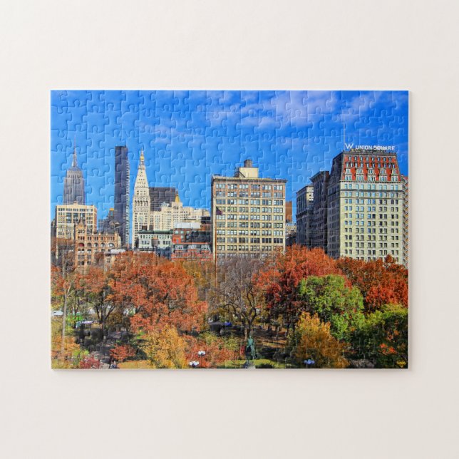 A view from Above: Autumn in Union Square Park NYC Jigsaw Puzzle (Horizontal)