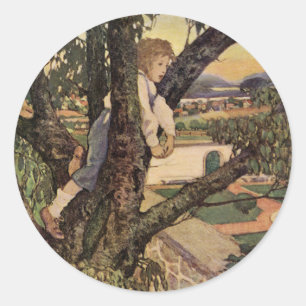 A View From the Trees by Jessie Willcox Smith Classic Round Sticker