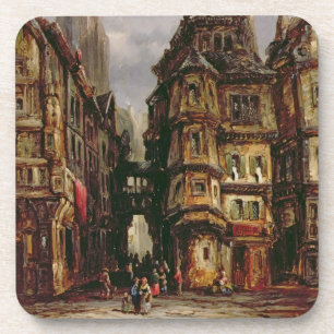A View in the Jewish Quarter, Frankfurt, 1877 (oil Coaster
