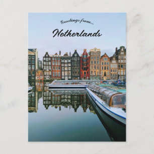 A View of Amsterdam Netherlands Postcard