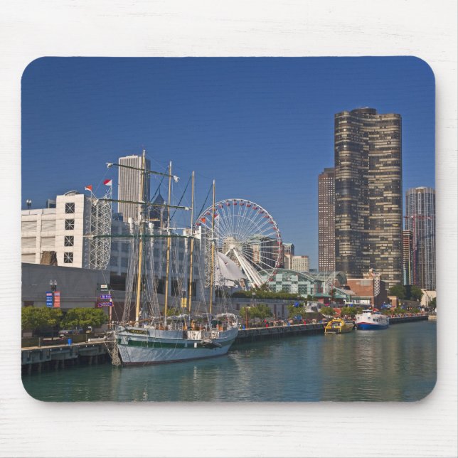 A view of Chicago's Navy Pier 2 Mouse Pad (Front)