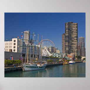 A view of Chicago's Navy Pier 2 Poster