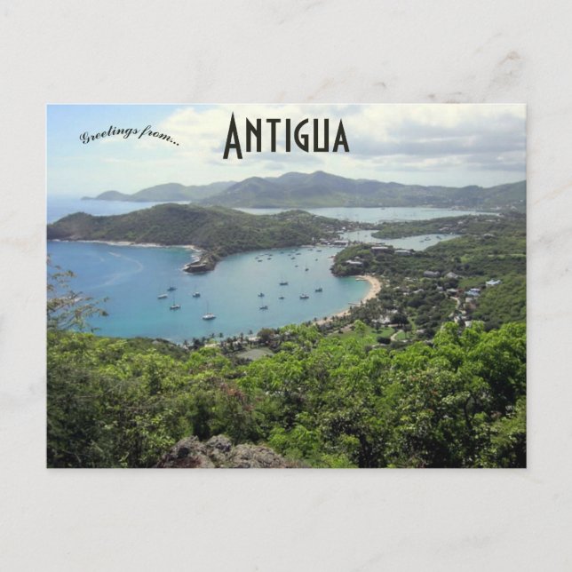 A View of English Harbour in Antigua Postcard (Front)
