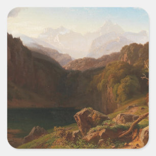 A View of Grossglockner from Kals Square Sticker