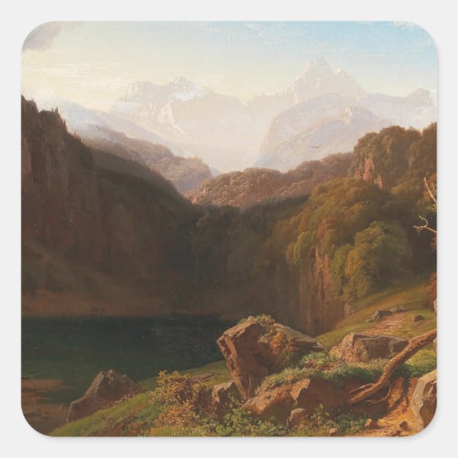  A View of Grossglockner from Kals Square Sticker (Front)