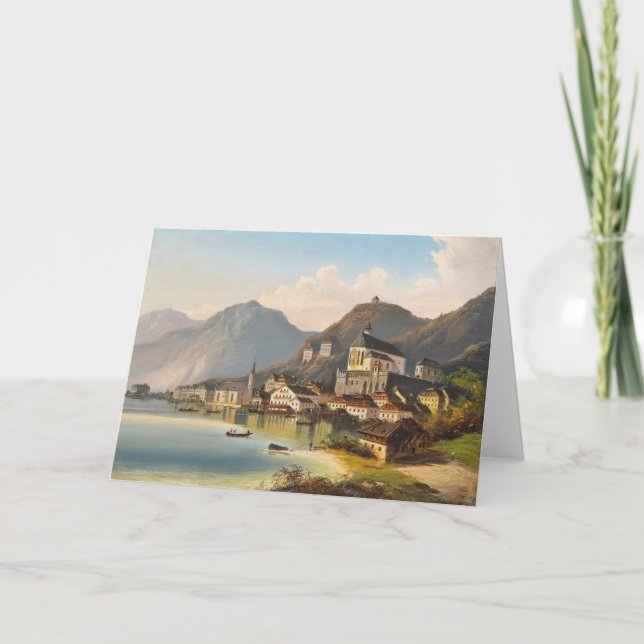 A View of Hallstatt | Johann Wilhelm Jankowsky Card (Front)