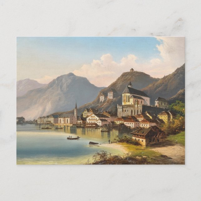 A View of Hallstatt | Johann Wilhelm Jankowsky Postcard (Front)