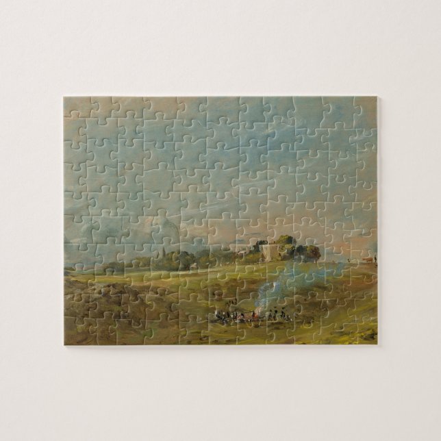A View of Hampstead Heath, with figures round a bo Jigsaw Puzzle (Horizontal)