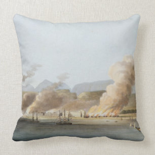 A View of Linga or Lung, from the Sea, November 16 Cushion
