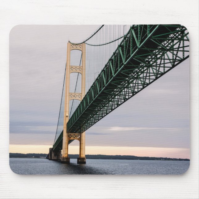 A view of Mackinac Bridge from Lake Michigan 2 Mouse Pad (Front)