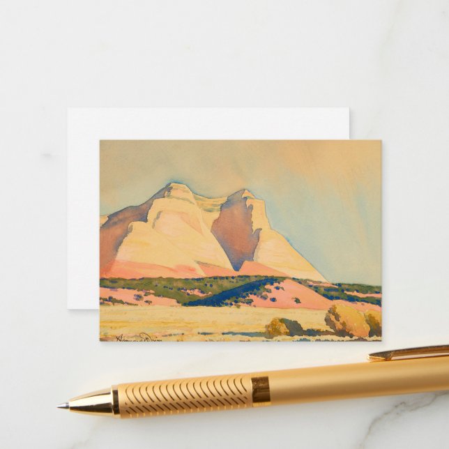 A view of Mount Carmel, Utah by Maynard Dixon Enclosure Card (Front/Back In Situ)