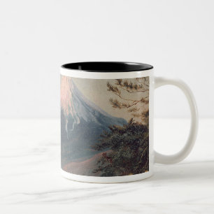 A View of Mount Fusiyama with Figures in the Foreg Two-Tone Coffee Mug