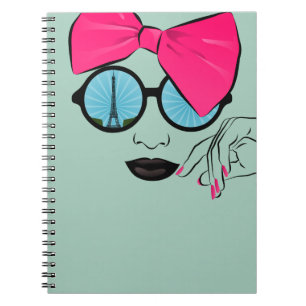 A View of Paris Oversized Bow Face Notebook