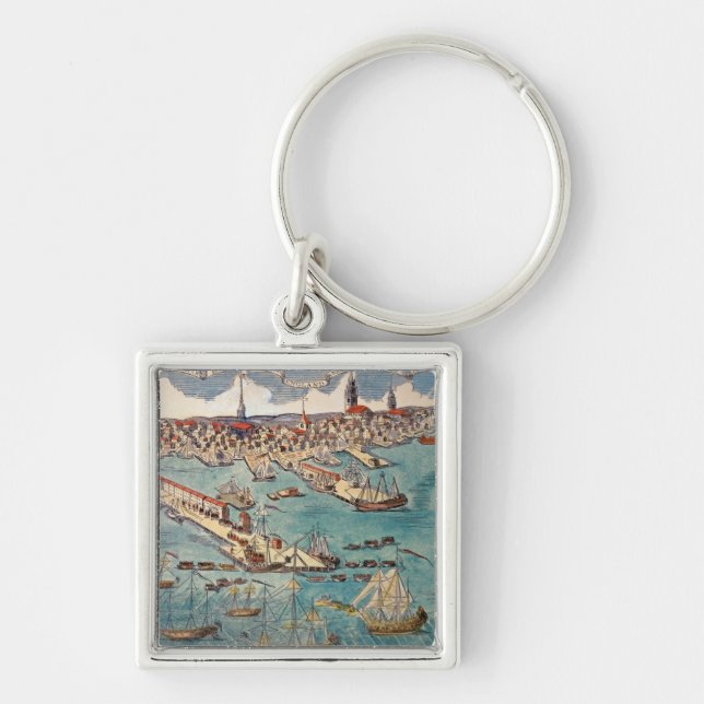 A View of Part of the Town of Boston Key Ring (Front)
