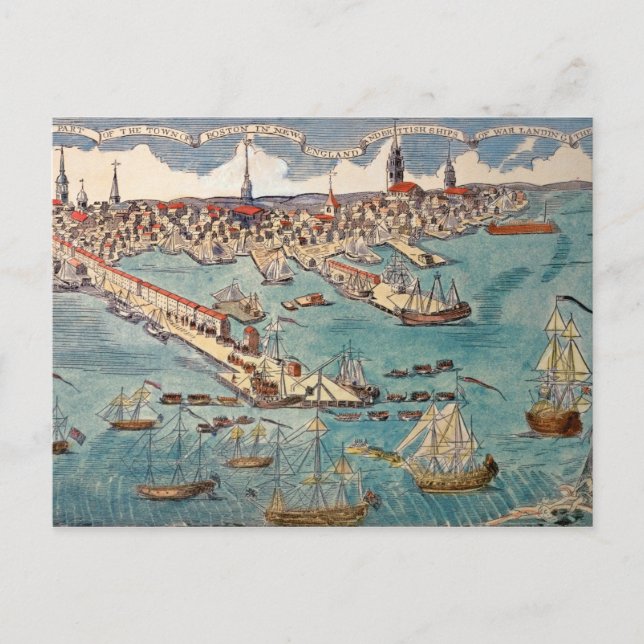 A View of Part of the Town of Boston Postcard (Front)