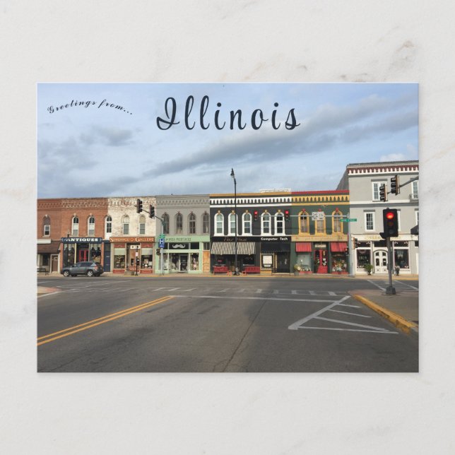 A View of Princeton Illinois Postcard (Front)