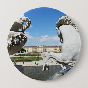 A view of Schonbrunn Palace in Vienna, Austria. 10 Cm Round Badge