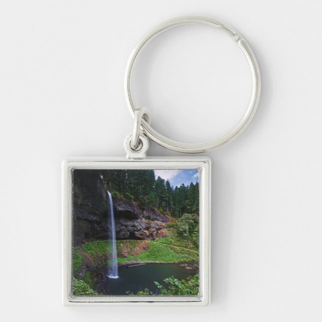 A view of South Falls in Silver Falls State Park Key Ring (Front)