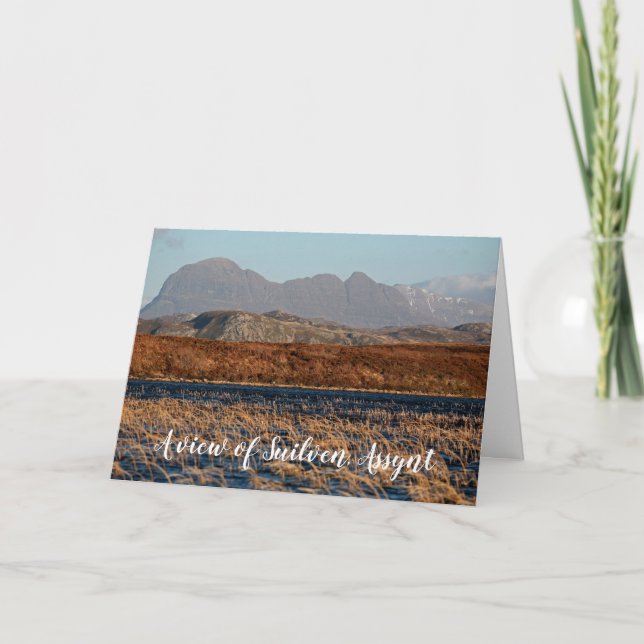 A view of Suilven, Assynt, personalised Card (Front)