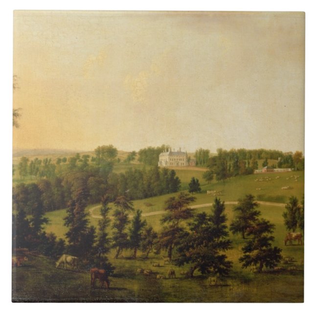 A View of Tapeley Park, Instow, North Devon Ceramic Tile (Front)