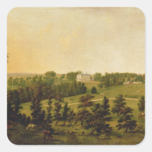 A View of Tapeley Park, Instow, North Devon Square Sticker