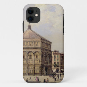 A View of the Baptistry in Florence (panel) iPhone 11 Case