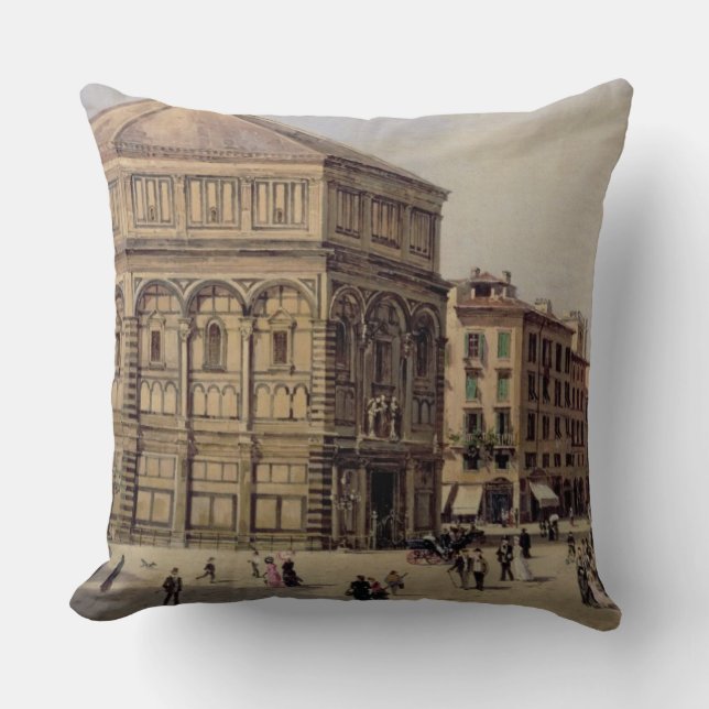 A View of the Baptistry in Florence (panel) Cushion (Front)