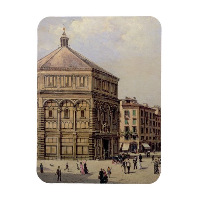 A View of the Baptistry in Florence (panel) Magnet (Vertical)
