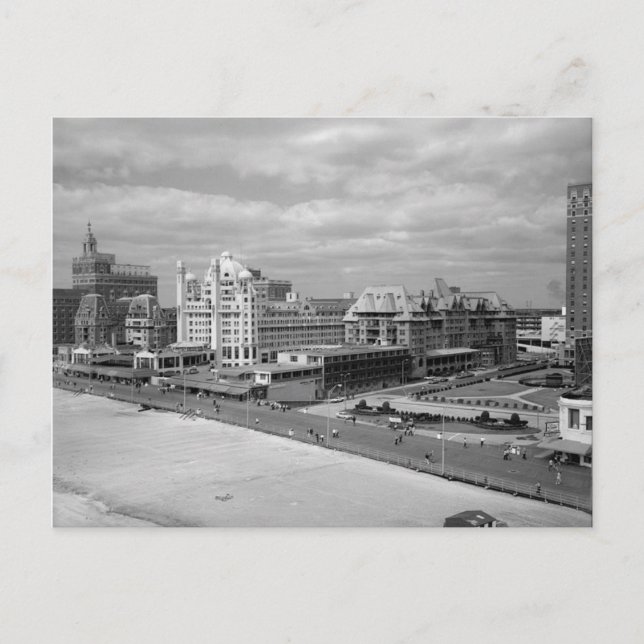 A view of the boardwalk in Atlantic City Postcard (Front)