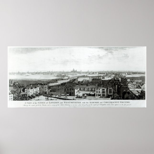 A View of the Cities of London and Westminster Poster (Front)